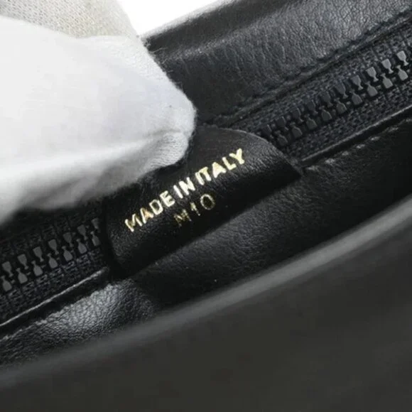 CELINE Logo Shoulder Bag Leather Black GHW Italy 66EG237 - Picture 15 of 15